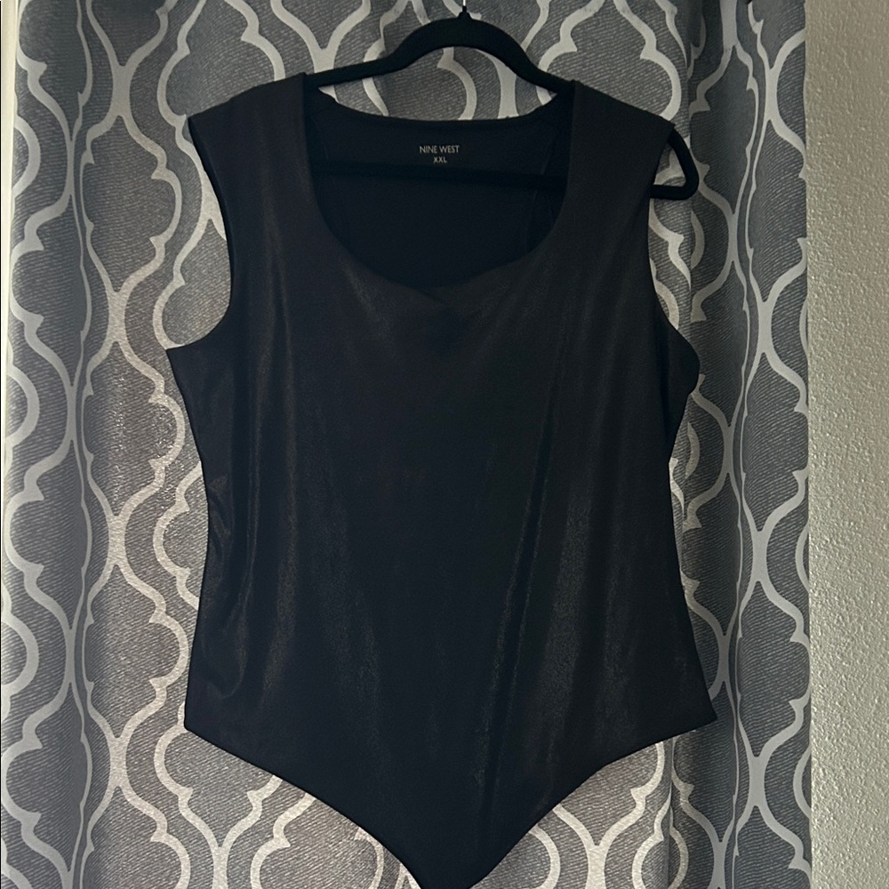 Nine West Women's Black Sleeveless Bodysuit